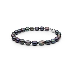 Bratara perle naturale negre cu reflexii baroque si argint DiAmanti BDB47-B-G (Argint 925‰ 0,5 g.)